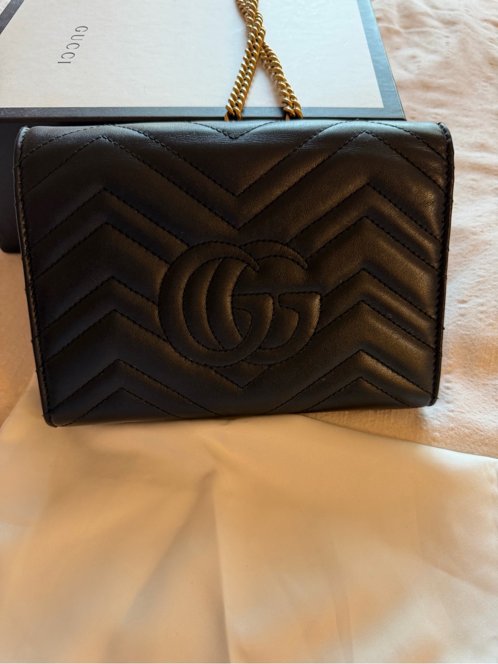 Gucci Marmont wallet on chain Shoulder Bag with Gold G Chain - Picture 3 of 3